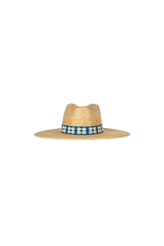 Navy Flora Tile Palm Hat