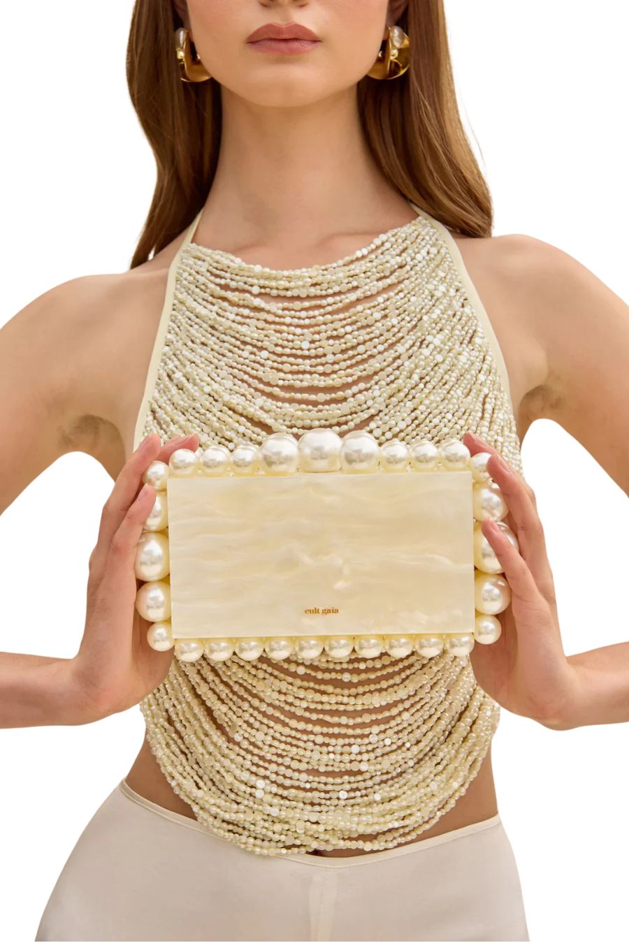Eos Clutch in Ivory