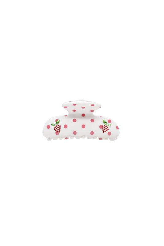 Sweetheart Clip in Coconut Berry Dot
