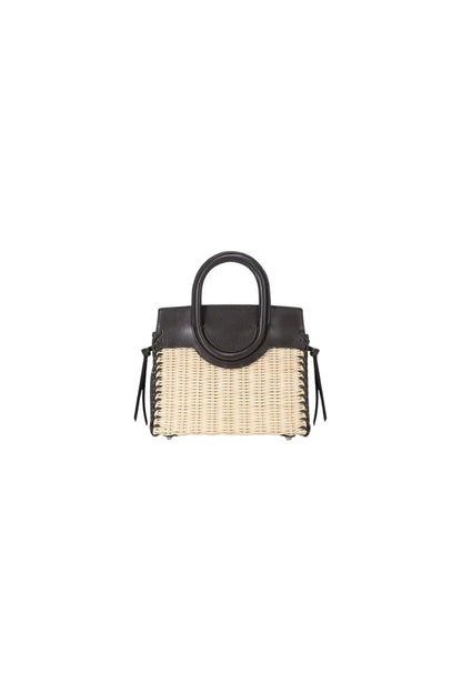 Maude Mini Wicker Carryall in Natural Espresso