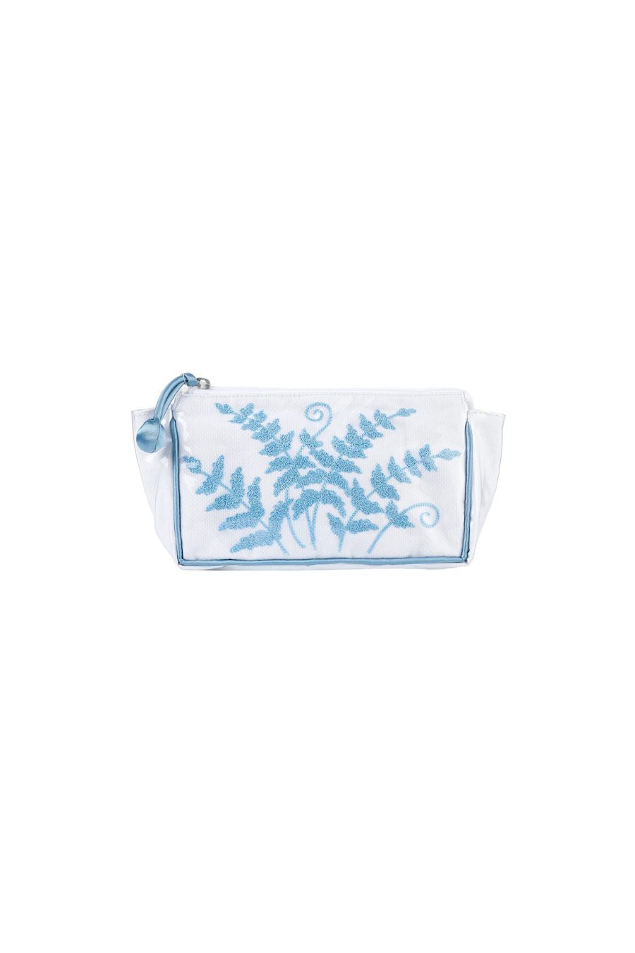 Small Makeup Bag in Blue Fern