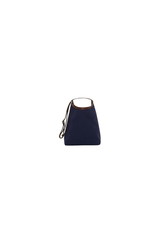 Narita S Verneuil Canvas Navy Mini Sellier Brown