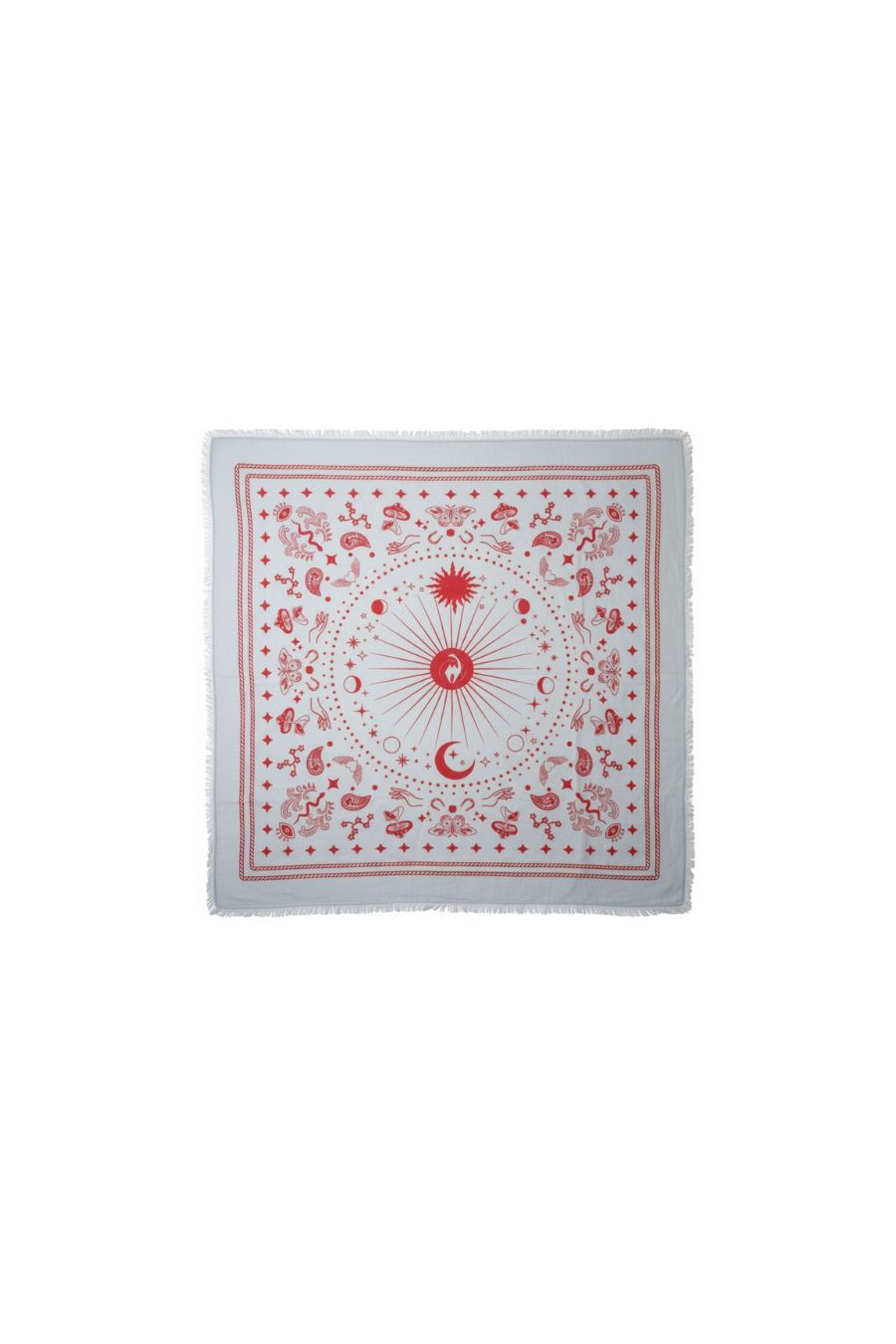 Cosmic Rodeo Cashmere Bandana Sweater Wrap in Azure/Poppy