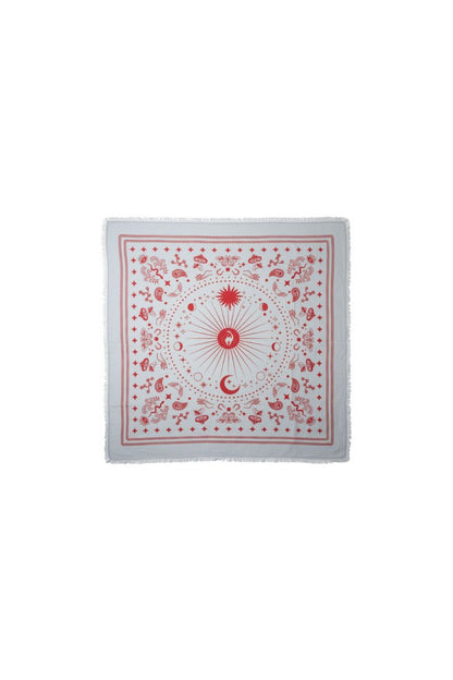 Cosmic Rodeo Cashmere Bandana Sweater Wrap in Azure/Poppy