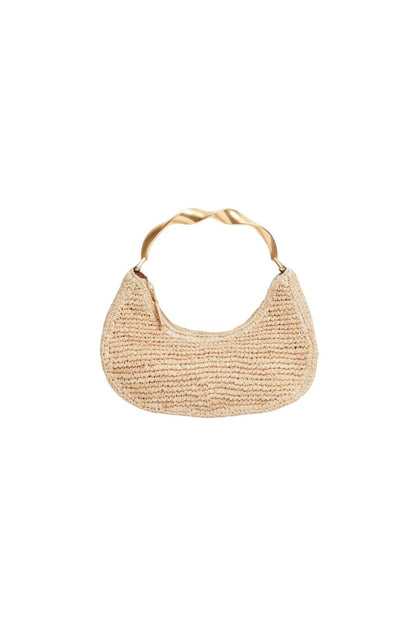 Nixi Raffia Twist Handle Bag in Natural