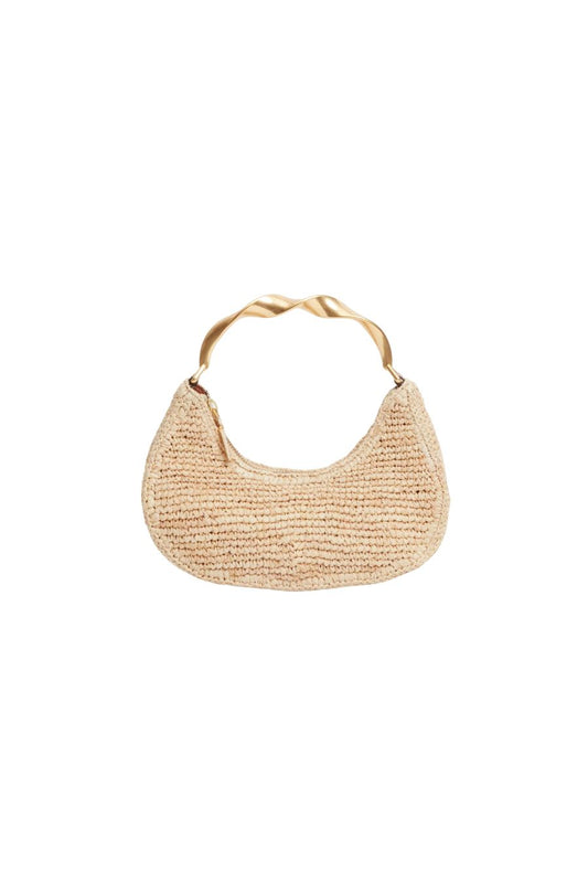 Nixi Raffia Twist Handle Bag in Natural