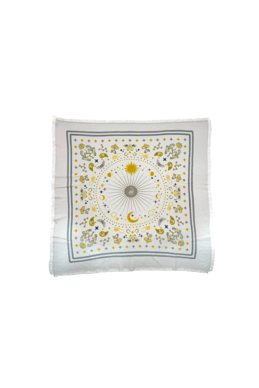 Cosmic Rodeo Cashmere Bandana Sweater Wrap in Mist/Maregold/Taupe