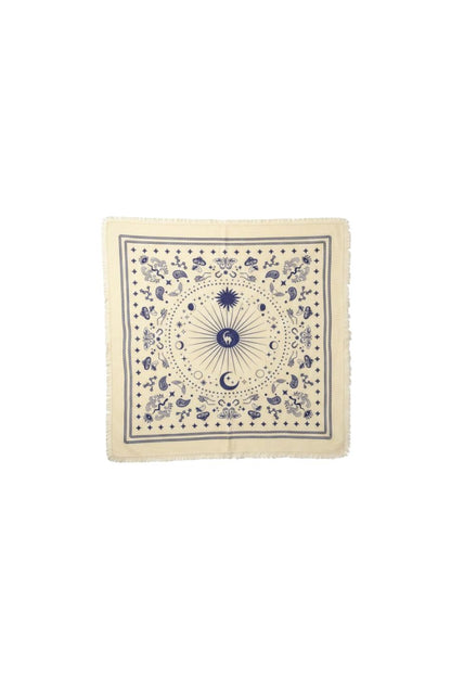 Cosmic Rodeo Cashmere Bandana Sweater Wrap in Butter/Navy