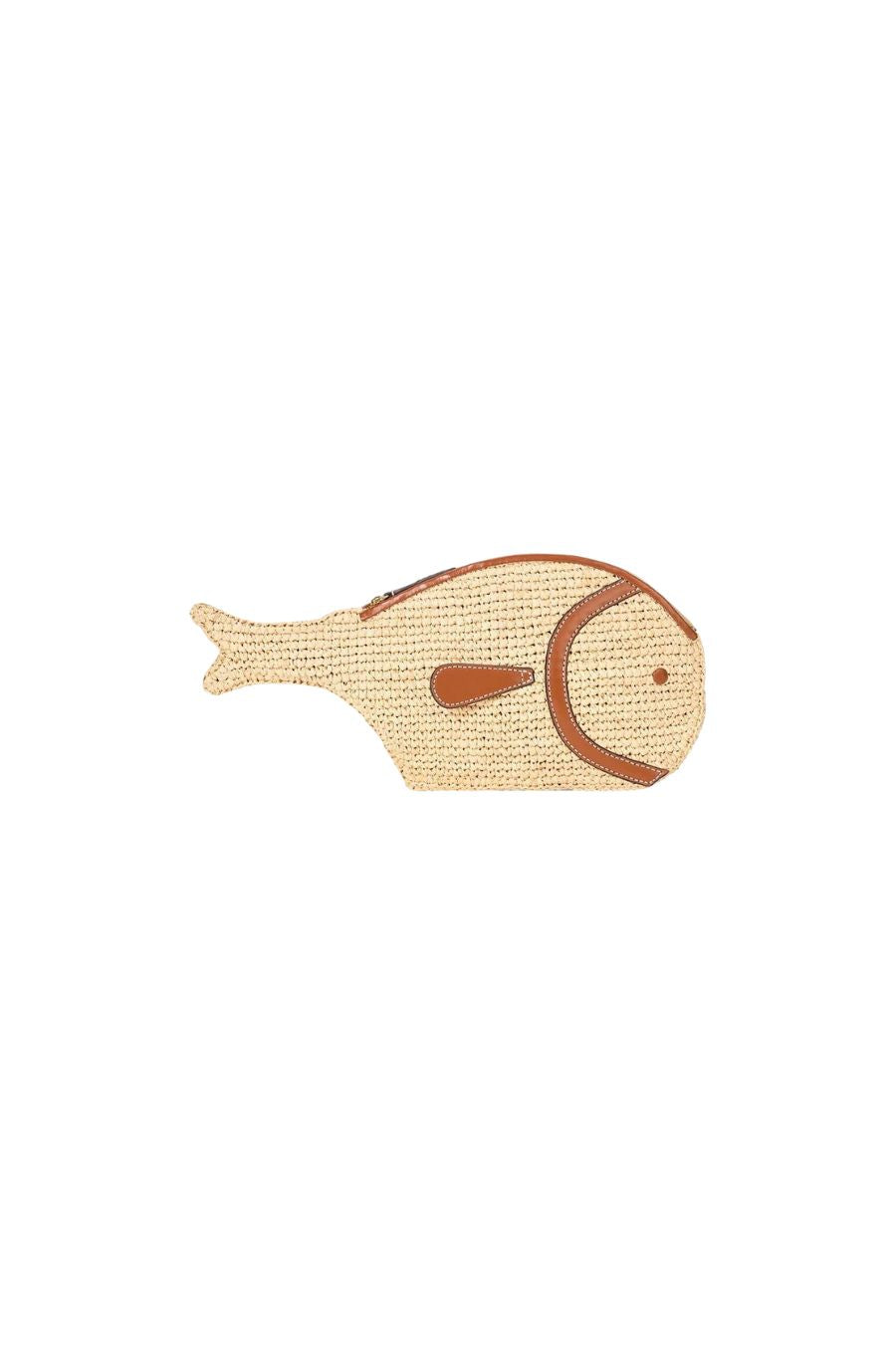 Pesce Raffia Clutch in Natural Tan