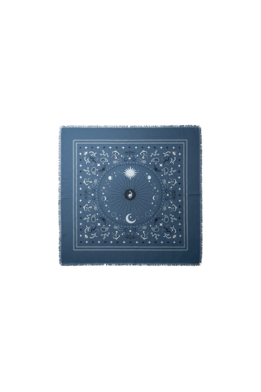 Cosmic Rodeo Cashmere Bandana Sweater Wrap in Denim/Navy/Sky