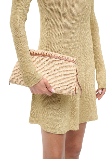 Maude Convertible Clutch in Natural/Tan