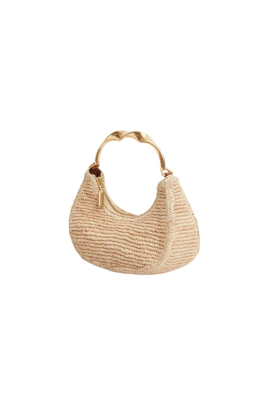 Nixi Raffia Twist Handle Bag in Natural