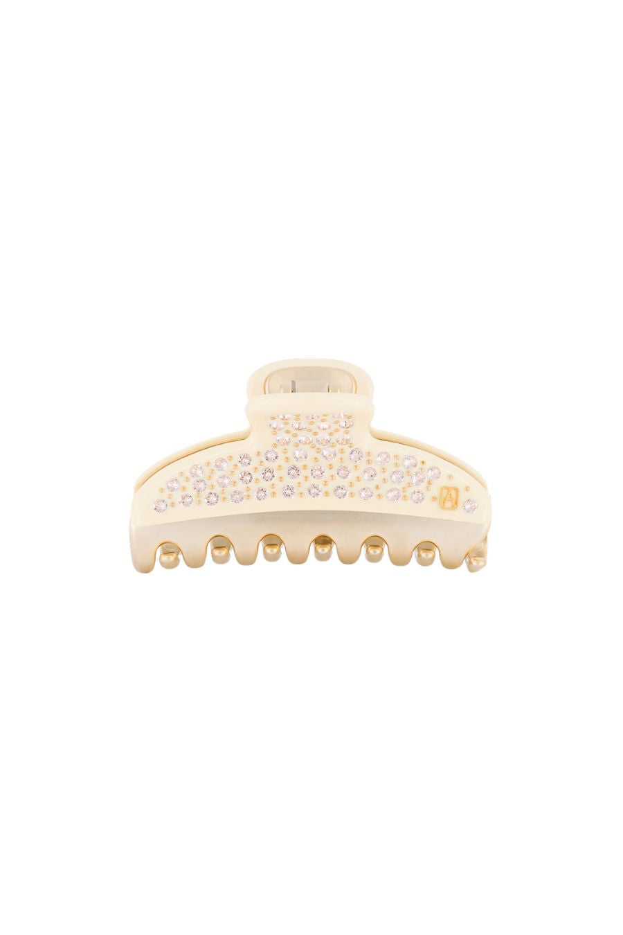 Vendome Medium Clip in Ivory/Crystal