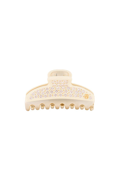 Vendome Medium Clip in Ivory/Crystal