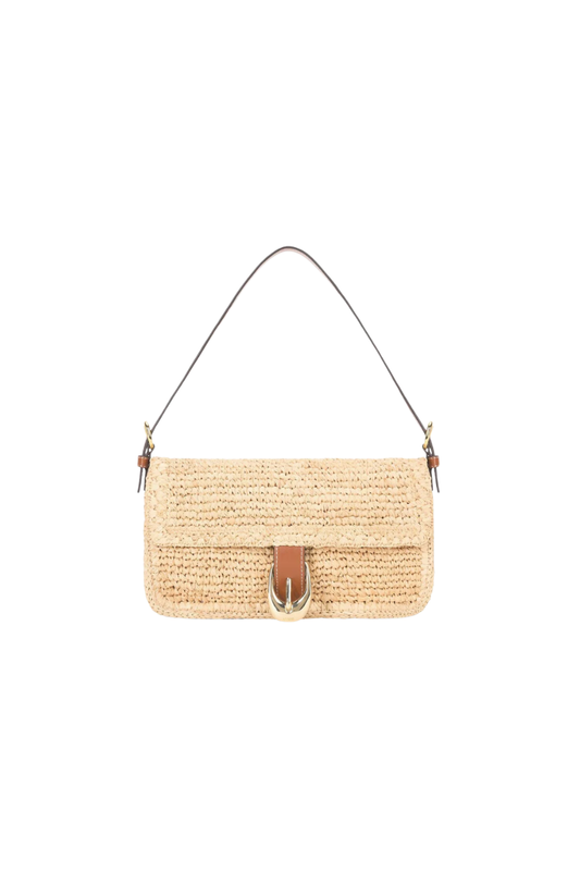 Harlow Raffia Bag in Natural Tan
