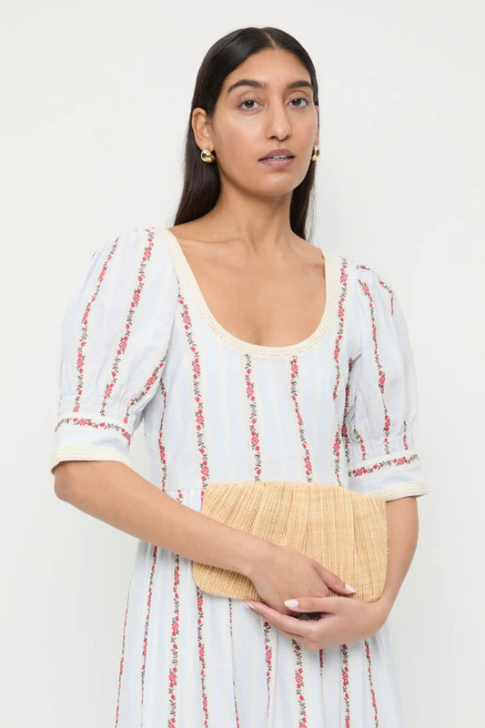 Brit Natural Flat Pleated Clutch