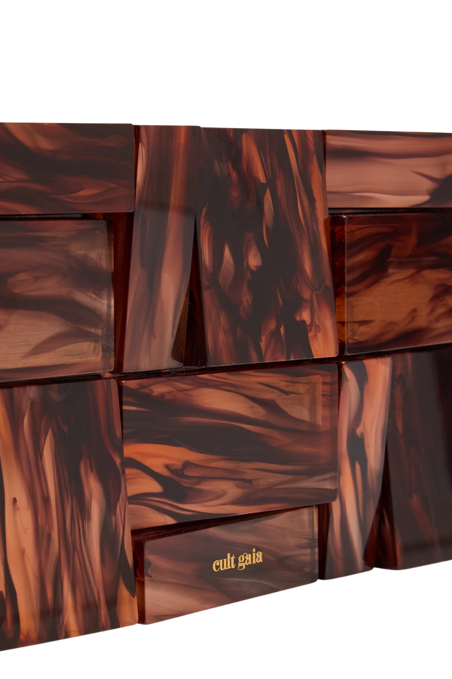 Galleria Acrylic Clutch Bag in Bronze