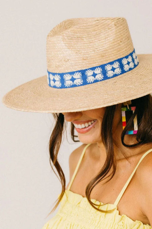 Navy Flora Tile Palm Hat