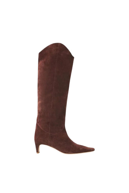 Western Wally Boot in Mahogany Suede