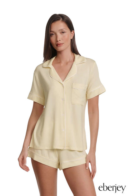 Gisele TENCEL™ Modal Relaxed Short PJ Set in Buttercream/Ivory