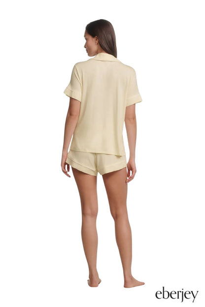 Gisele TENCEL™ Modal Relaxed Short PJ Set in Buttercream/Ivory