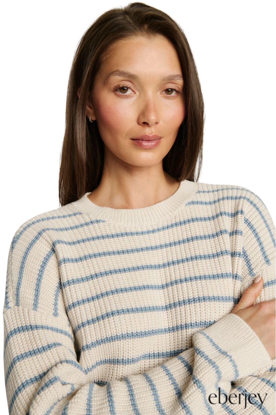 Coastal Sweater in Almond/Faded Denim