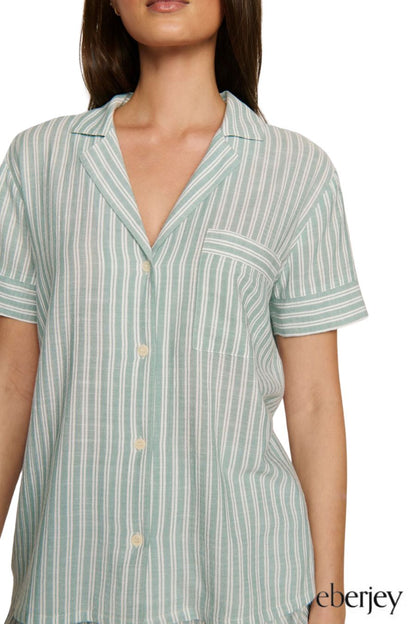 Nautico Shortie PJ Set in Seagrass/White