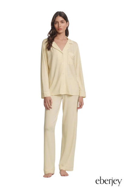 Gisele TENCEL™ Modal Long PJ Set in Buttercream/Ivory