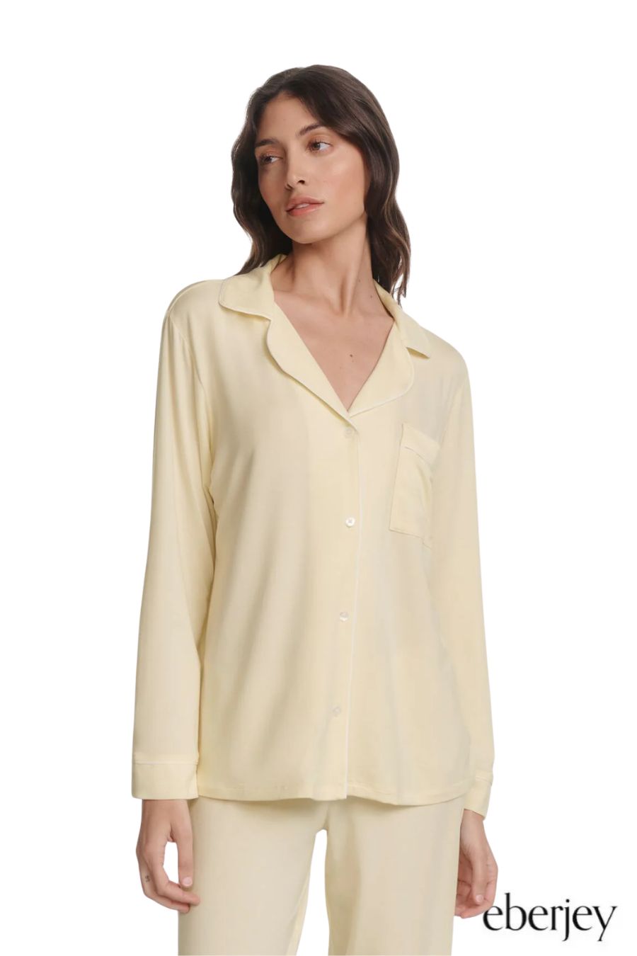 Gisele TENCEL™ Modal Long PJ Set in Buttercream/Ivory