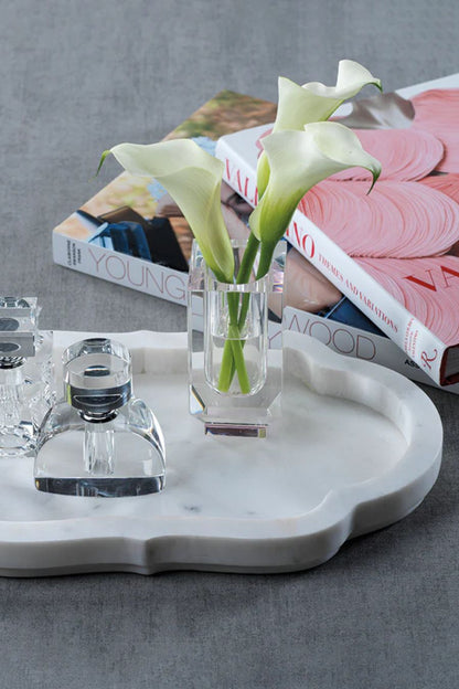 Pietre White Marble Tray Small