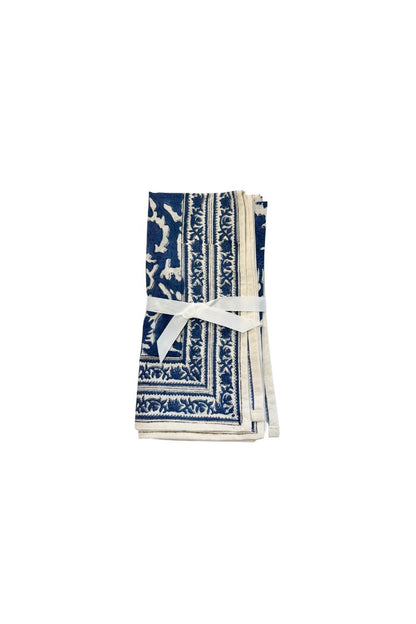 Cobalt Blue Bird Tablecloth Napkin S/4