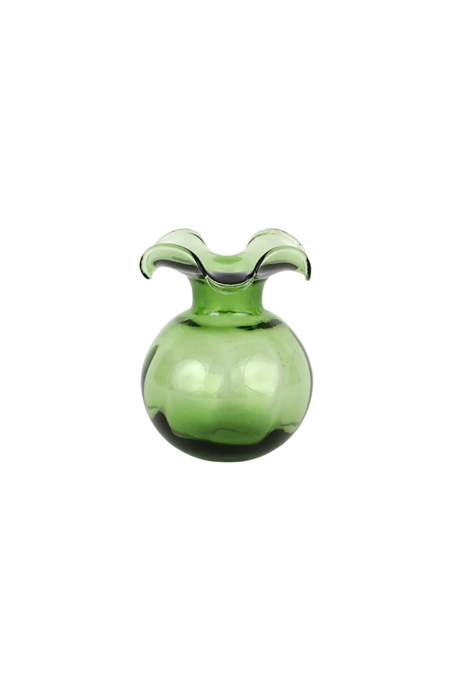 Hibiscus Glass Dark Green Bud Vase