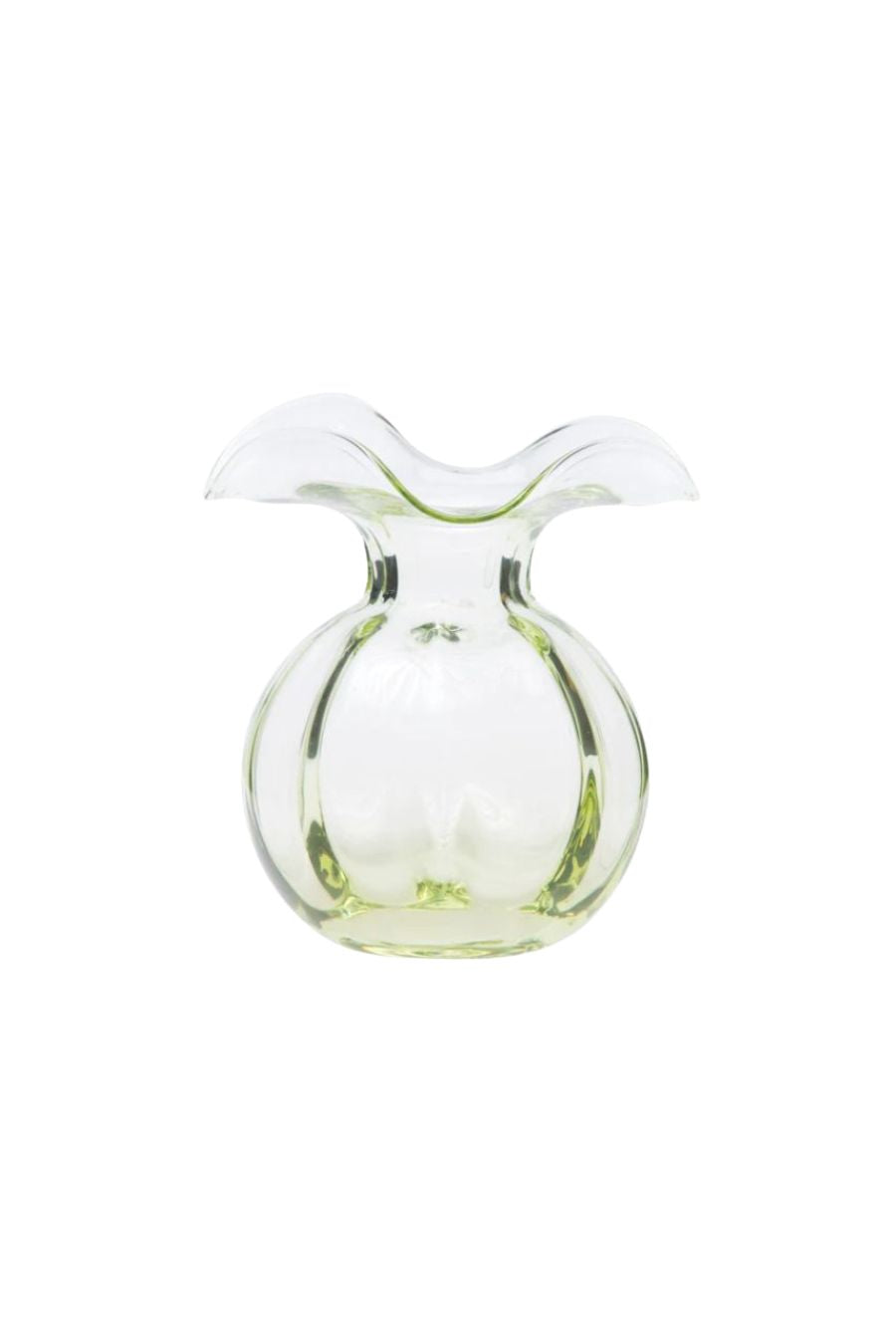 Vietri Hibiscus Glass Green Vertical Fluted Medium Vase - Thumbnail 4