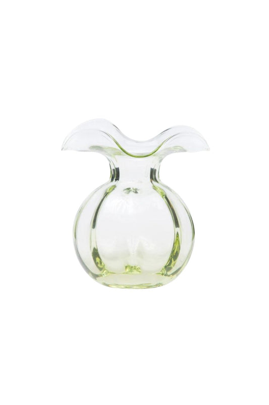 Hibiscus Glass Green Medium Fluted Vase