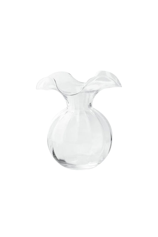 Hibiscus Glass Clear Medium Fluted Vase