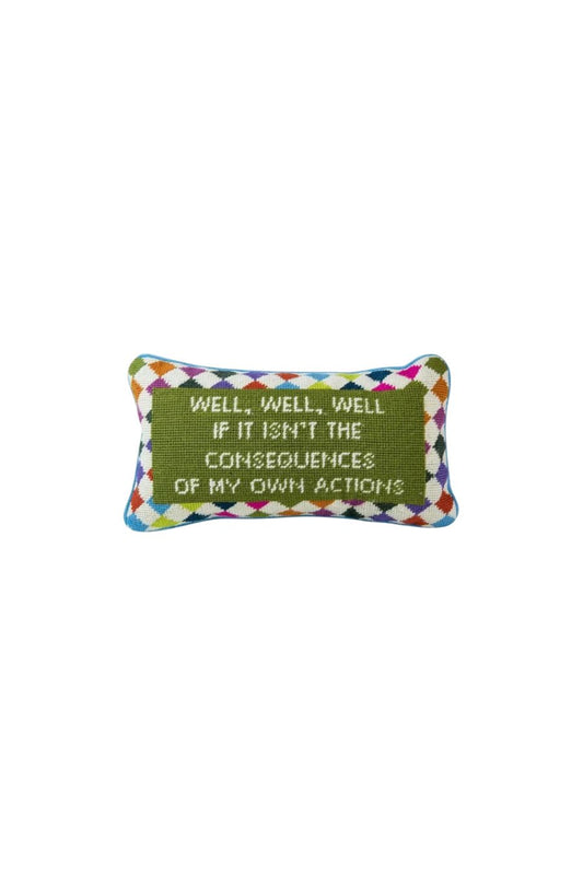Well Well Well Needlepoint Pillow