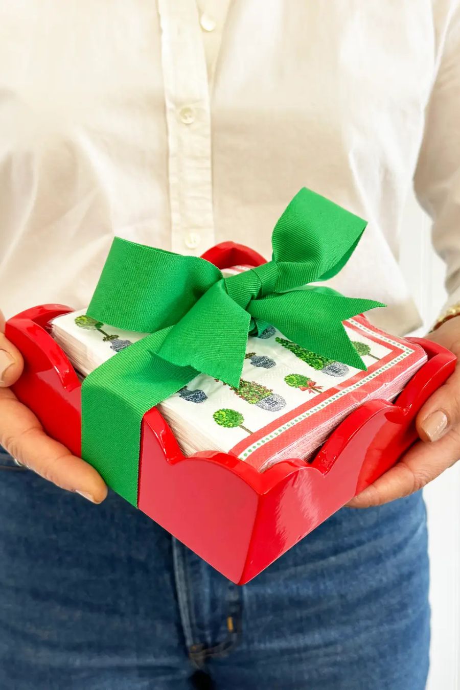 Paper Cocktail Napkins | Christmas Topiaries