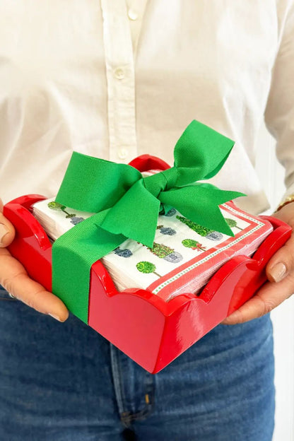 Paper Cocktail Napkins | Christmas Topiaries