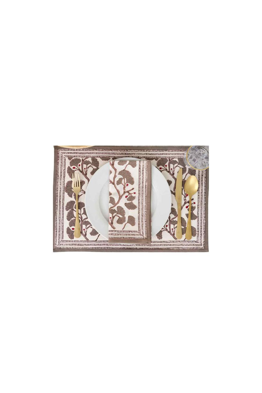 Ginkgo Taupe Placemat | Set of 4