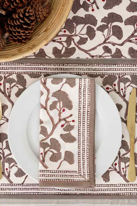Ginkgo Taupe Placemat | Set of 4