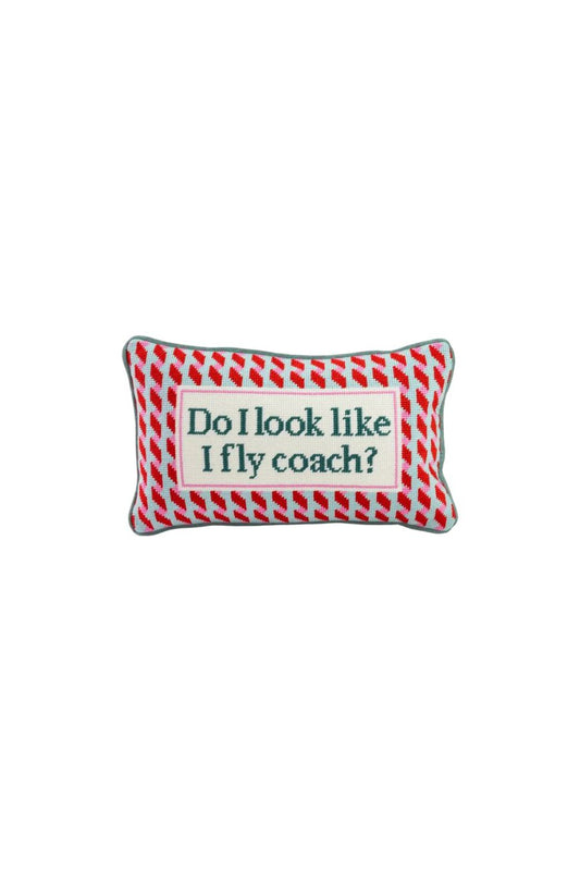 Fly Coach Needlepoint Pillow