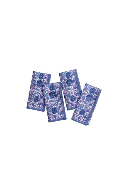 Bohemian Floral Blues & Purple Napkin | Set of 4