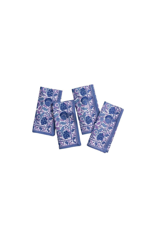 Bohemian Floral Blues & Purple Napkin | Set of 4