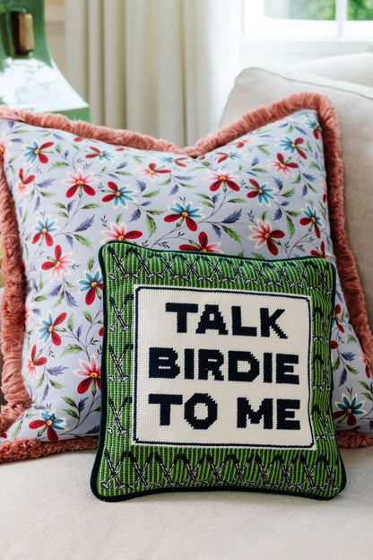 Talk Birdie to Me Needlepoint Pillow