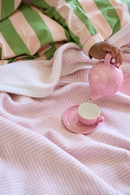Harborview Herringbone Blush Blanket