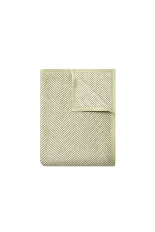 Harborview Herringbone Garden Green Blanket