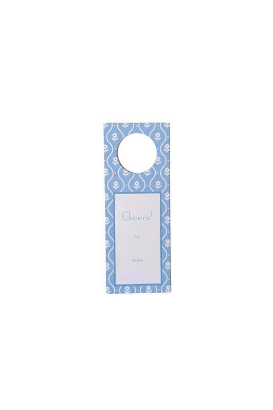 Little Flowers Blue Wine Tags