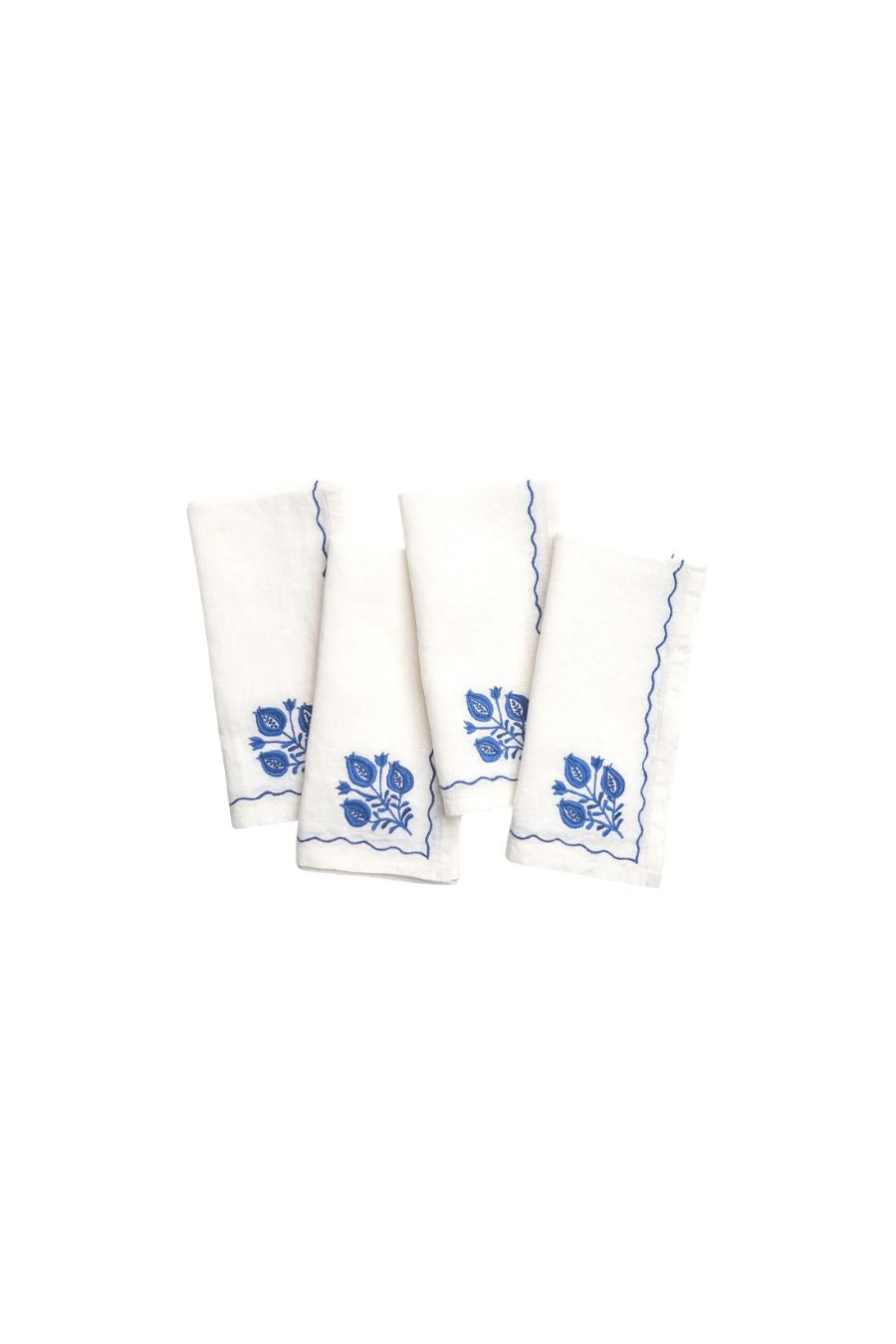 Pomegranate Trio Cobalt Linen Napkin | Set of 4