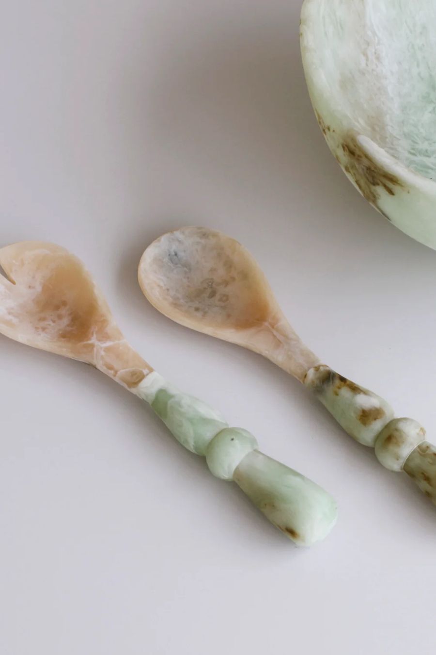 RESIN Giada Salad Servers Jade Swirl