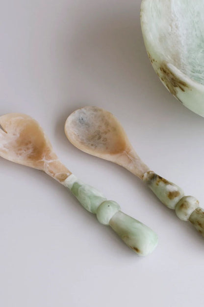 RESIN Giada Salad Servers Jade Swirl